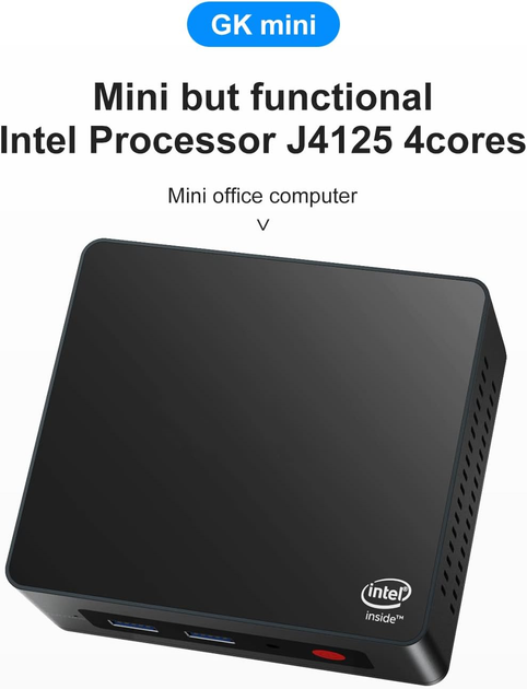 Мини ПК Kuyia Alixo Intel Celeron J4125 RAM 8GB SSD 128GB Windows 11 - изображение 2