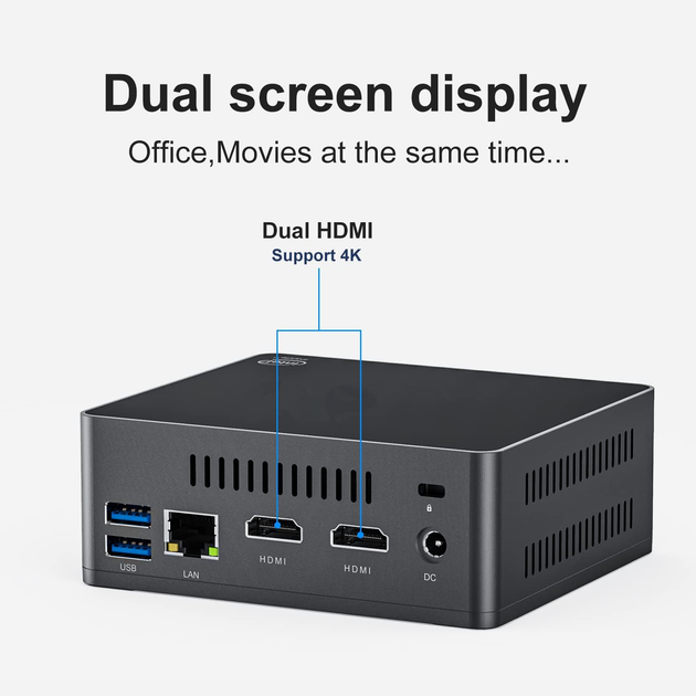 Мини ПК Kuyia Alixo Intel Celeron J4125 RAM 8GB SSD 128GB Windows 11 - изображение 3