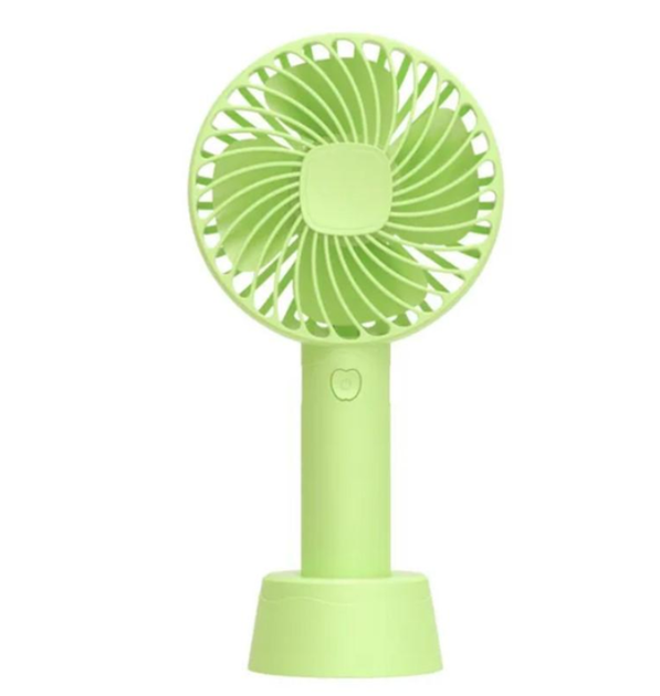 Портативный ручной вентилятор Handy Mini Fan USB с подставкой Зеленый - Фото 1 Портативный ручной вентилятор Handy Mini Fan USB с подставкой Зеленый - изображение 1