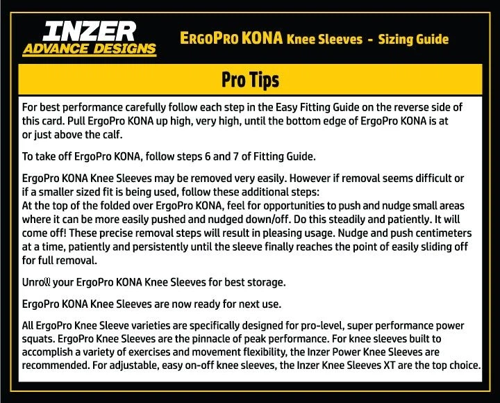 Наколінники для пауерліфтингу Inzer ErgoPro KONA Knee Sleeves Inzer M Чорний - зображення 3