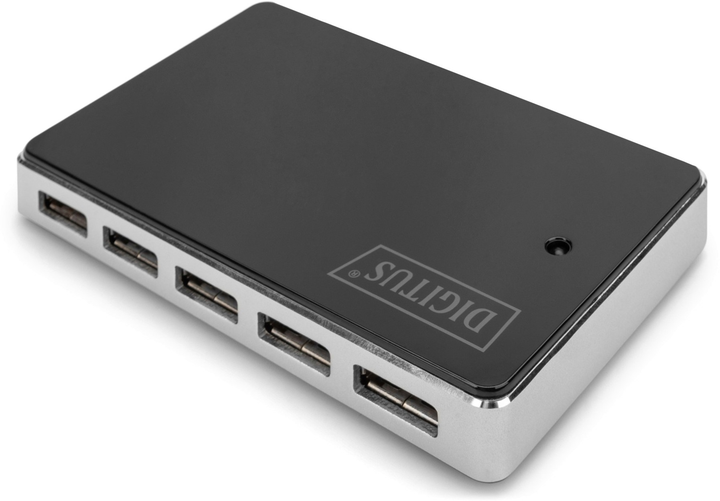 Hub USB Digitus USB 2.0 10 portów Czarny (DA-70229) - obraz 3
