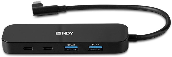 USB Hub Lindy 4 Port USB 3.2 Gen 2 Type-C Hub Black (4002888433341) - obraz 3