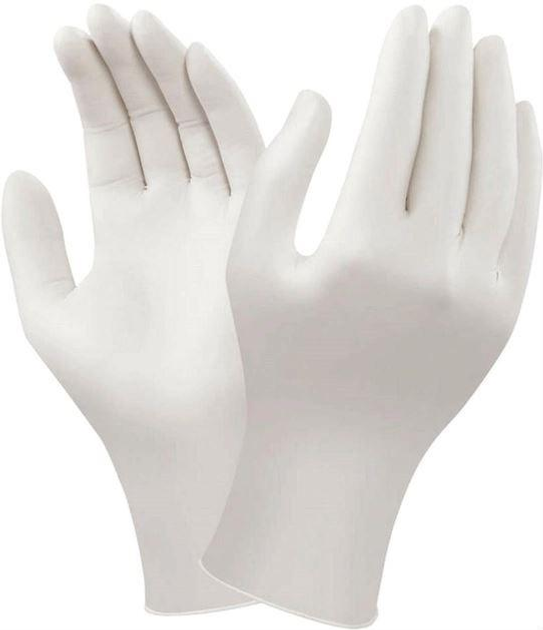 Рукавички медичні розмір S білі (100 шт.) - зображення 1