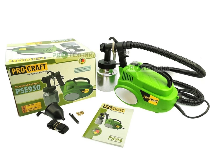 Краскопульт электрический ProCraft PSE950 (3 сопла, регулировка