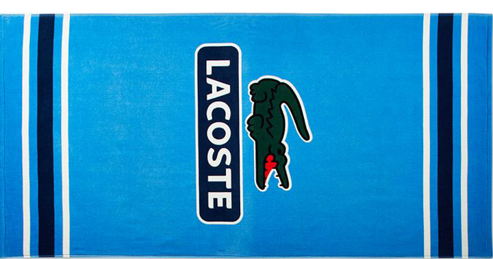 Акція на Рушник бавовняний Lacoste Home Cotton Beach Towel Пляжний 180х90 см Croc Badge Signature від Rozetka