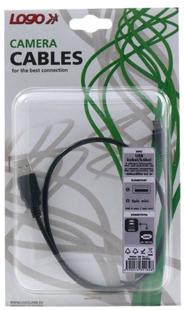 Кабель Logo USB 2.0 USB Type-A - mini USB M/M 0.6 м Чорний (8590274311848) - зображення 3
