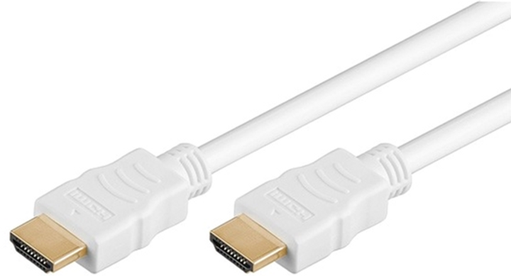 Kabel Logo Video HDMI - HDMI M/M 2.0 High Speed with Ethernet 0.5 m Biały (8590274993167) - obraz 1