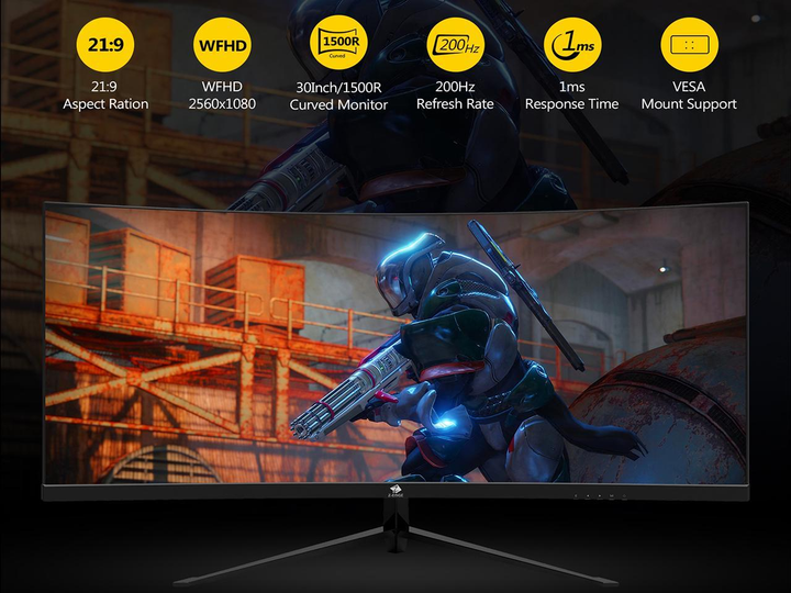 Монитор 30" Z-Edge UG30 2K VA 200Hz Black - изображение 3