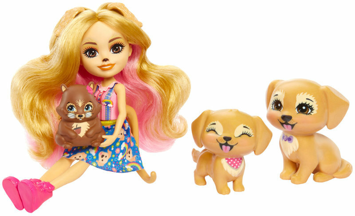 Zestaw Mattel Enchantimals City Tail Rodzina Piesków Gerika Golden Retriever HHB85 (194735063055) - obraz 3