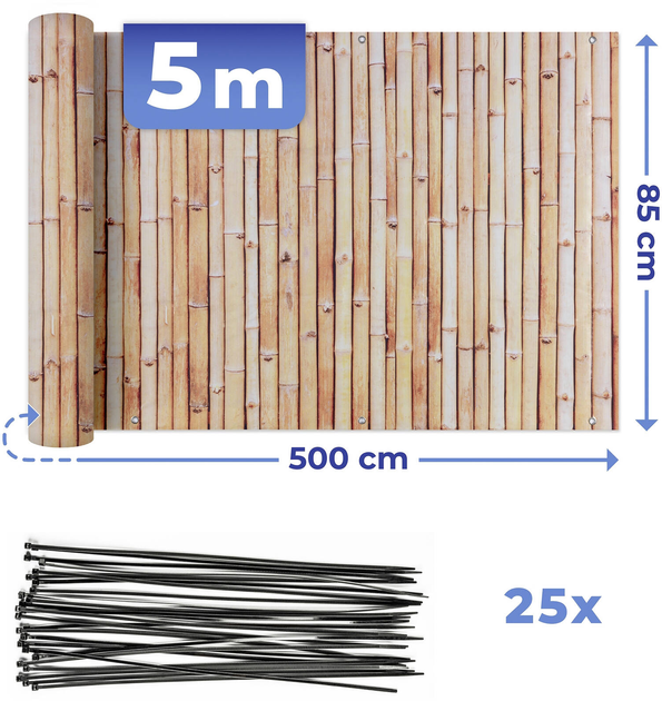 Osłona na balkon Maximex z wzorem bambusa 5 m x 85 cm (4008069041763) - obraz 2