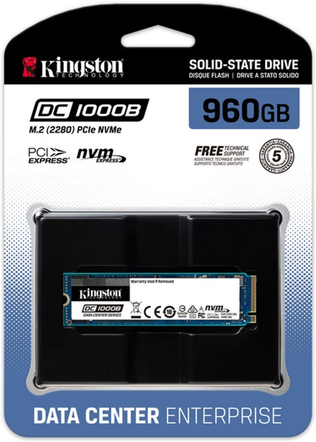 SSD диск Kingston DC1000B 960GB NVMe M.2 2280 PCIe 3.0 x4 3D NAND TLC (SEDC1000BM8/960G) - изображение 3