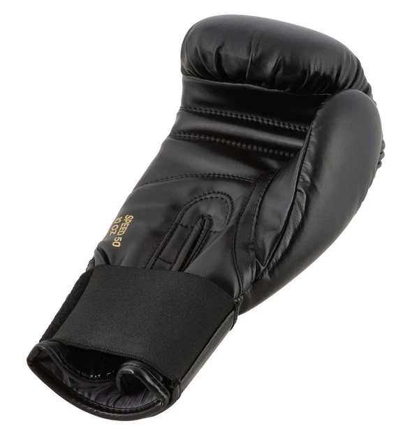 Боксерские перчатки Adidas Speed 50 (ADISBG50) Black/Gold 10 унций - изображение 6