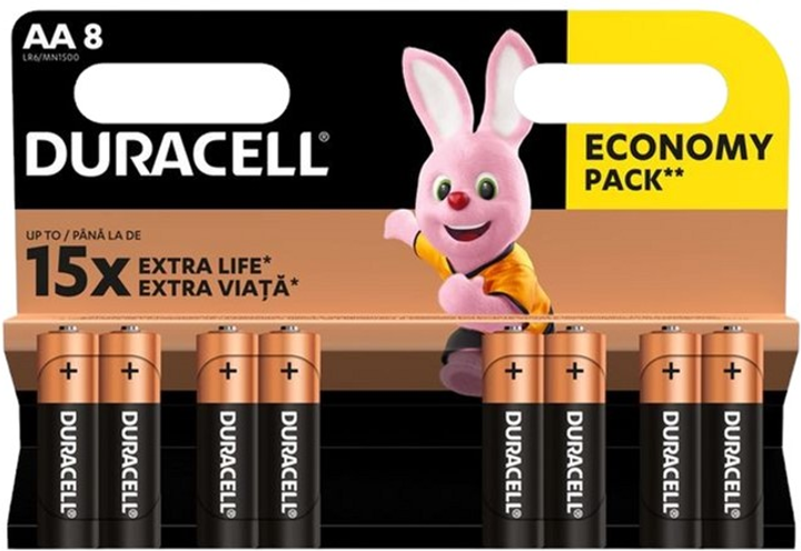 Батарейки лужні Duracell AA LR6 8 шт (5000394058019) - зображення 1