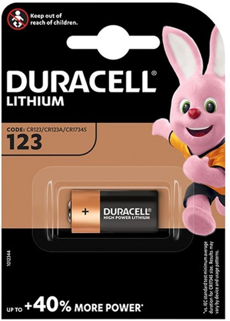 Литиевая батарея Duracell CR123A (5000394123106) - зображення 1