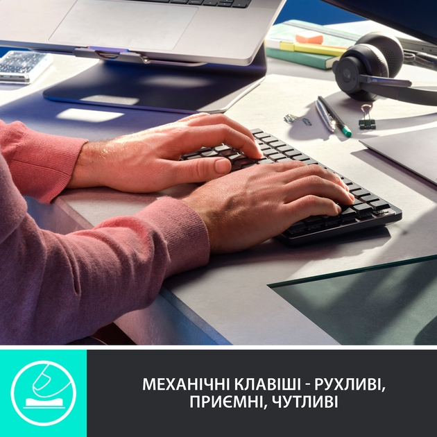 Клавіатура бездротова Logitech MX Mechanical Mini Minimalist Graphite (920-010780) - зображення 2