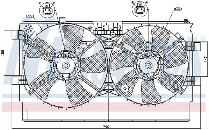 Вентилятор охолодження двигуна MITSUBISHI LANCER, NISSENS (85635) - зображення 1