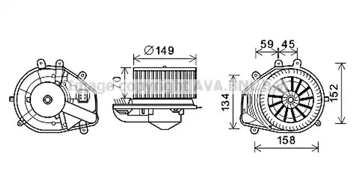 Вентилятор салону SKODA SUPERB, VW PASSAT, AVA COOLING (VN8353) - зображення 1
