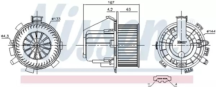 Вентилятор салона CITROËN C5, PEUGEOT 407, NISSENS (87281) - изображение 1