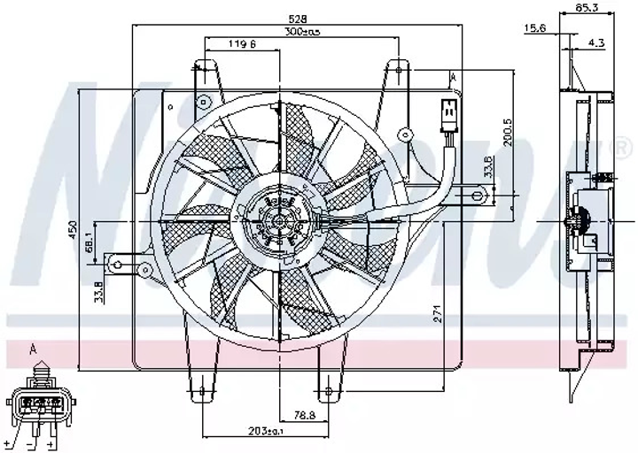 Вентилятор охолодження двигуна CHRYSLER PT, NISSENS (85289) - зображення 1