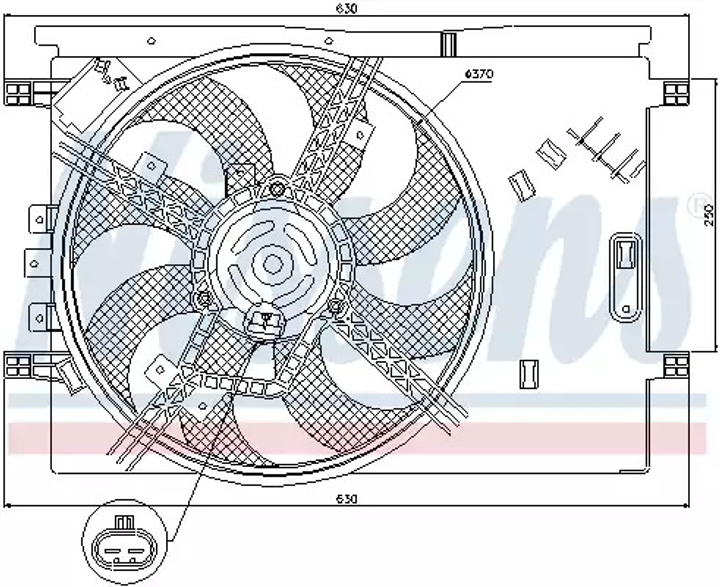 Вентилятор охлаждения двигателя FIAT GRANDE, NISSENS (85564) - изображение 1