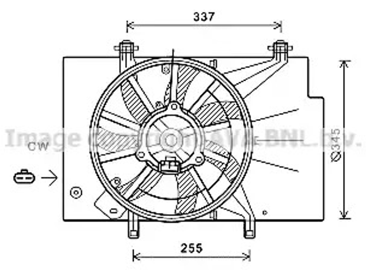 Вентилятор для охолодження двигуна FORD B-MAX, AVA COOLING (FD7582) - зображення 1