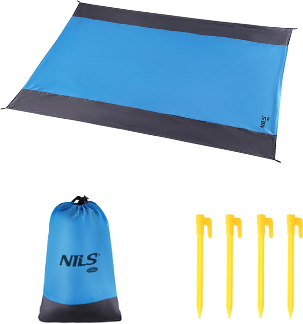 Mata ripstop Nils Camp NC1716 200 x 210 cm Niebieska (5907695545890) - obraz 2