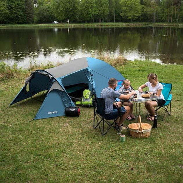 Кемпінговий намет Nils Camp NC6012 Блакитно-сірий (5907695518887) - зображення 8