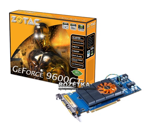 Видеокарта Zotac PCI-Ex GeForce 9600 GT 1024MB DDR3 (256bit) (600
