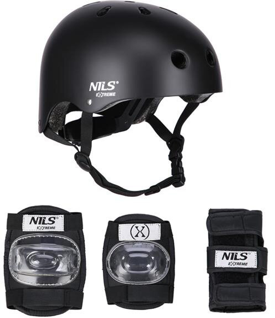 Zestaw Nils Extreme kask dla dziecka MR290 + ochraniacz H230 Czarny S (5907695553710) - obraz 1