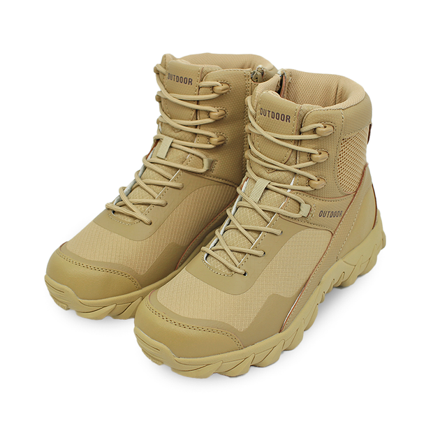 Ботинки мужские тактические Lesko 6676 Outdoor Sand Khaki размер 44 мужские tactical ЗСУ (Маломерят) - изображение 1