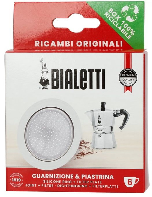 Zestaw Bialetti Uszczelka + sitko do kawiarek aluminiowych na 6 kubków (1003000554) - obraz 1