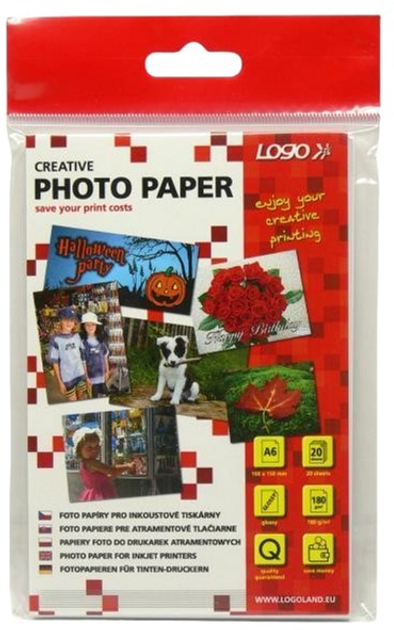 Papier fotograficzny Logo Błyszczący A6 180 g/m² 20 arkuszy (8590274200623) - obraz 1