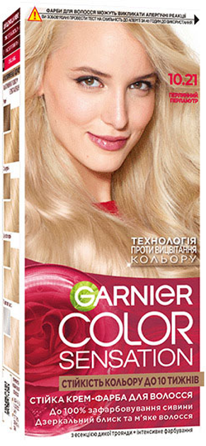Стійка крем-фарба для волосся Garnier Color Sensation 10.21 Перловий перламутр 112 мл (3600541339446) - зображення 1