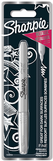 Marker Sharpie Metallic 1.4 mm Srebrny (3501179860046) - obraz 1