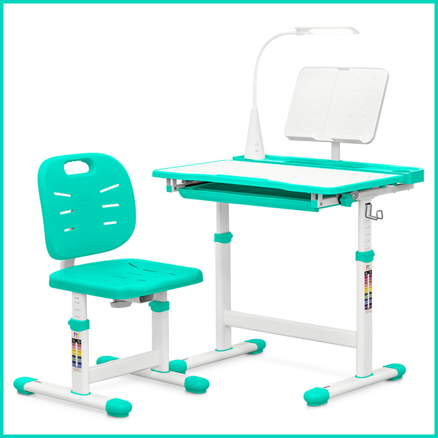 Комплект Evo-kids стул + стол + полка + лампа Зеленый (Evo-17 Z Ergo) - изображение 5