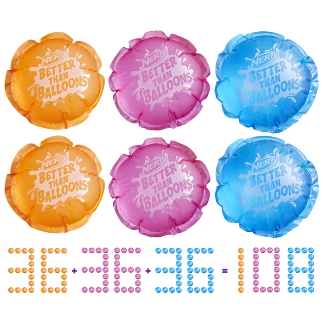 Zestaw zabawkowy wodny Hasbro Nerf Better Than Balloons Wodne balony 100 szt (F8742) (5010996208934) - obraz 3