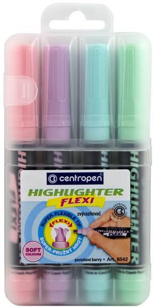 Zestaw markerów Centropen Highlighter Flexi 1-5 mm 4 szt (8595013637005) - obraz 1