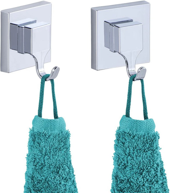 Гачки на присосках Wenko Quadro Vacuum-Loc сріблясті 2 шт (4008838157046) - зображення 5