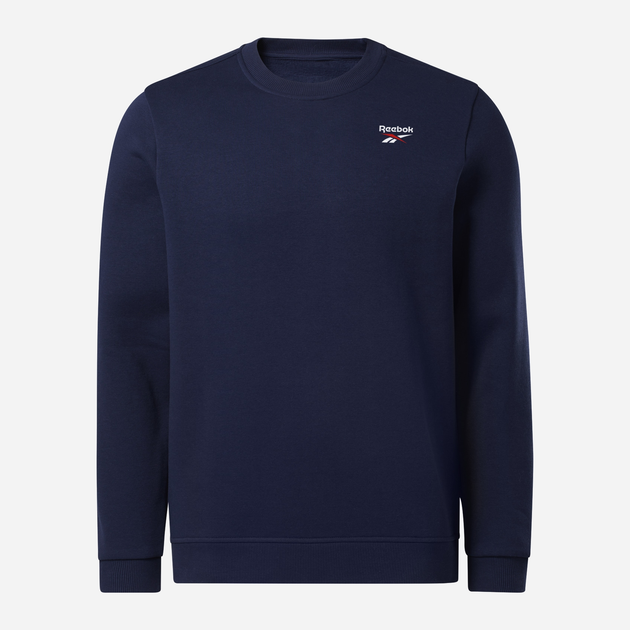 Світшот на флісі утеплений чоловічий Reebok Identity Small Logo Fleece Crew 100202867 L Темно-синій (1200143505496) - зображення 1