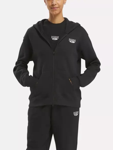 Толстовка на блискавці з капюшоном жіноча Reebok Ae Hoodie 100205162 2XS Чорна (1200143823262) - зображення 1