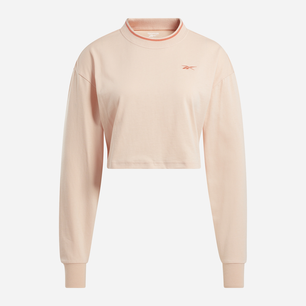 Світшот жіночий Reebok Team Ls Crop 100205796 XS Бежевий (1200143848913) - зображення 1