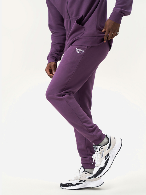 Spodnie dresowe ocieplane męskie Reebok Identity Small Logo Fleece Jogger 100206013 S Śliwkowe (1200143859605) - obraz 1