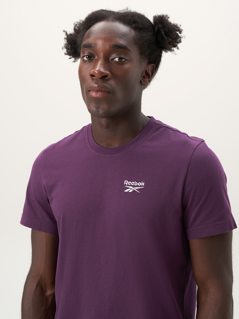 Футболка бавовняна чоловіча Reebok Identity Small Logo Tee 100206078 L Сливова (1200143880029) - зображення 3