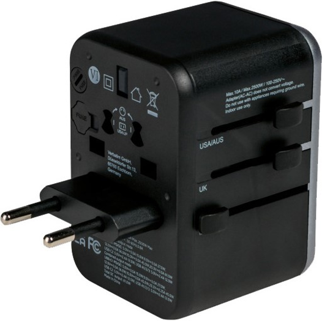 Adapter podróżny Verbatim World-to-World UTA-04 Czarny (023942495468) - obraz 6