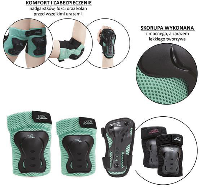 Набір захисту Nils Extreme H706 розмір L м'ятно-сірий (5907695524475) - зображення 4