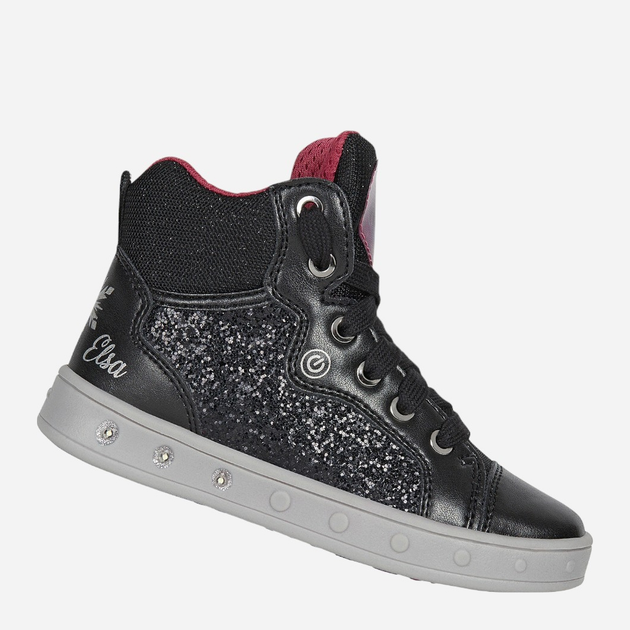 Sneakersy dziecięce dla dziewczynki wysokie Geox Sneakers J048WA0EWNF-C0922 31 Czarne (8054730822779) - obraz 3