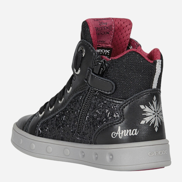 Sneakersy dziecięce dla dziewczynki wysokie Geox Sneakers J048WA0EWNF-C0922 31 Czarne (8054730822779) - obraz 4