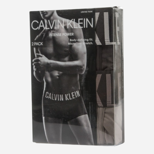 Набір трусів-боксерів чоловічих Calvin Klein Underwear Low Rise Trunk 2Pk 000NB2599A-9C5 M 2 шт Чорний/Сірий (8719853079829) - зображення 3