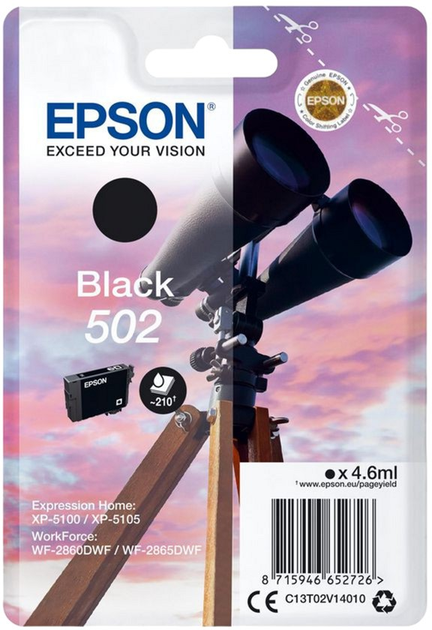 Картридж Epson T02V140 502 4.6 мл Black (C13T02V14020) - зображення 1