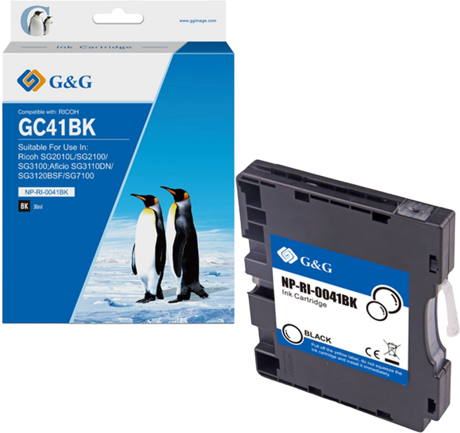 Tusz do drukarek G&G 405765 do Ricoh 36 ml Black (NP-RI-0041BK) - obraz 1